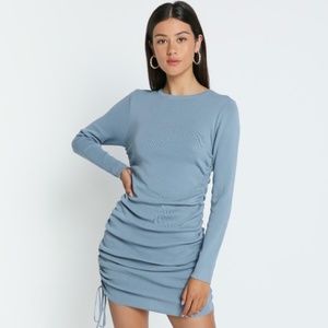 Lioness - Military Minds Long Sleeve Dress in Dusty Blue